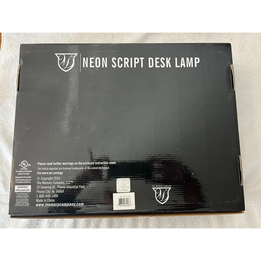 NEW!! NFL Carolina Panthers State University Neon Script Desk Lamp NFL Memory Co